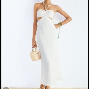 Zara cut-out chain dress, white, XS